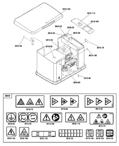 Decals Group Diagram and Parts List for 040490-03  Briggs and Stratton Generator